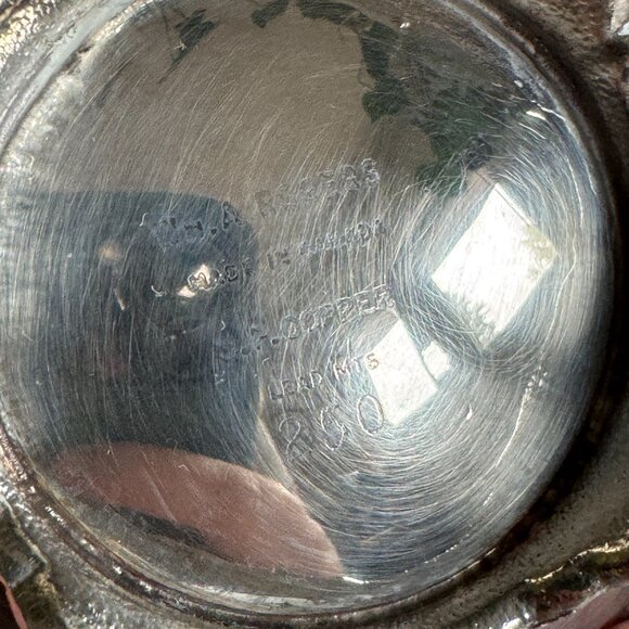 Vintage Silver Plated Small Bowl with Glass Flower Frog Insert - Picture 7 of 8